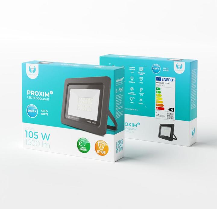 Produktbild Forever Light Flutlicht LED PROXIM II 20W |6000K| IP66 (1600 lm)