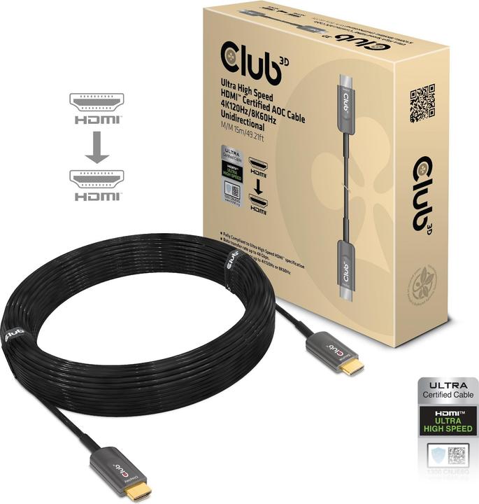 Actual product image Club 3D HDMI (Typ A) — HDMI (Typ A) (15 m, HDMI, 2.1)