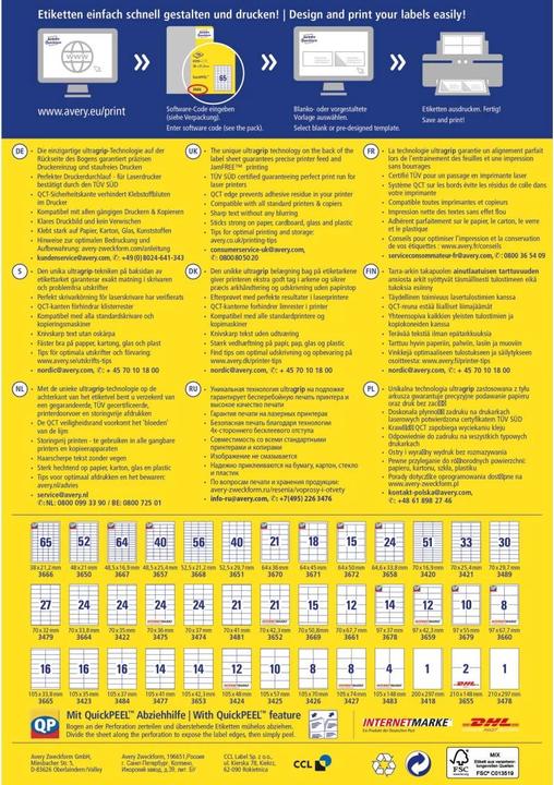 Productafbeelding Avery Universele etiketten