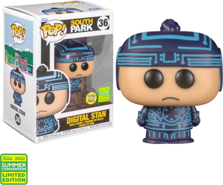 Actual product image Funko POP! South Park Digital Stan Phosphorescente Summer Convention 2022