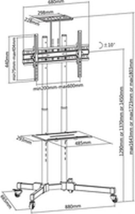 Image du produit Techly ICA-TR16T 37" - 70" Support au sol (Universel, 65", 60 kg)