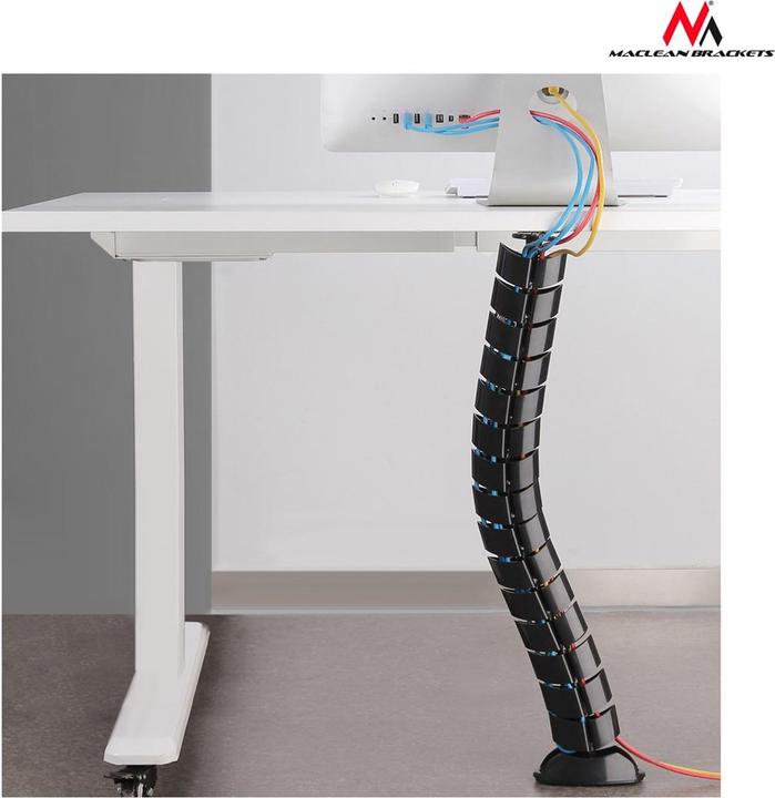 Actual product image Maclean Cable conduit for desk with length adjustment (Cable conduit, 75 cm)