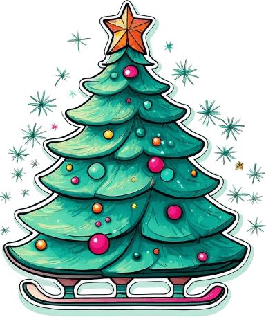 Image du produit Bügelbilder Bügelbild Weihnachtsbaum beim Eislauf (1 pcs)