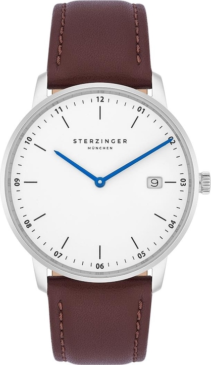 Immagine prodotto Sterzinger Orologio al quarzo da uomo in vera pelle marrone - 30476 (Orologio da polso analogico, 38 mm)