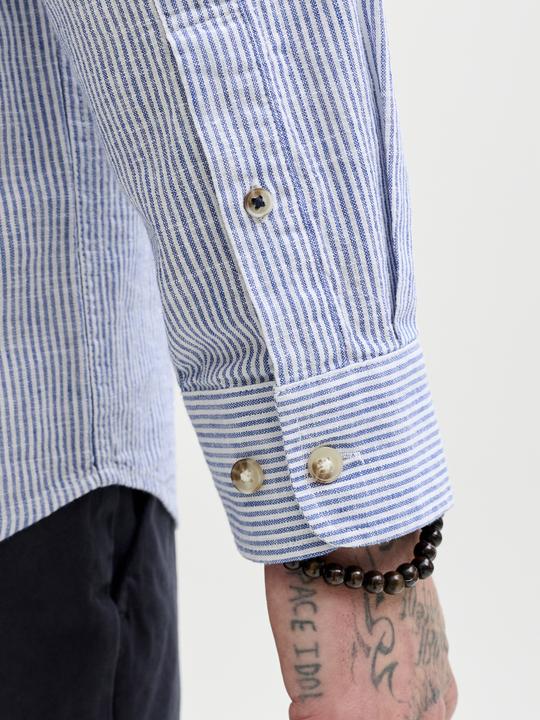 Actual product image Jack & Jones Jjesummer Linen Blend Band Shirt L/S Sn (XXL)