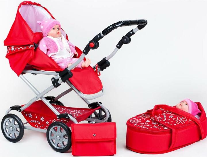 Produktbild New Baby Neu Baby Monika rot 2in1 Kinderwagen für Puppen