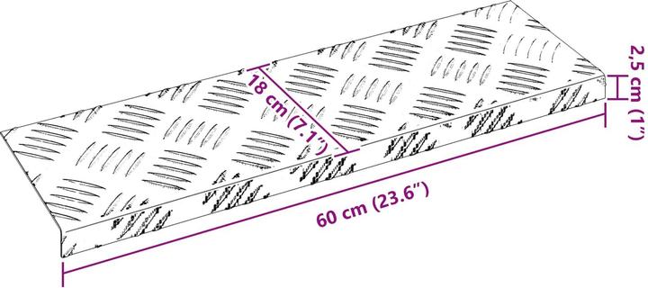 Actual product image vidaXL Aluminium Treppenstufen (60 x 18 cm)