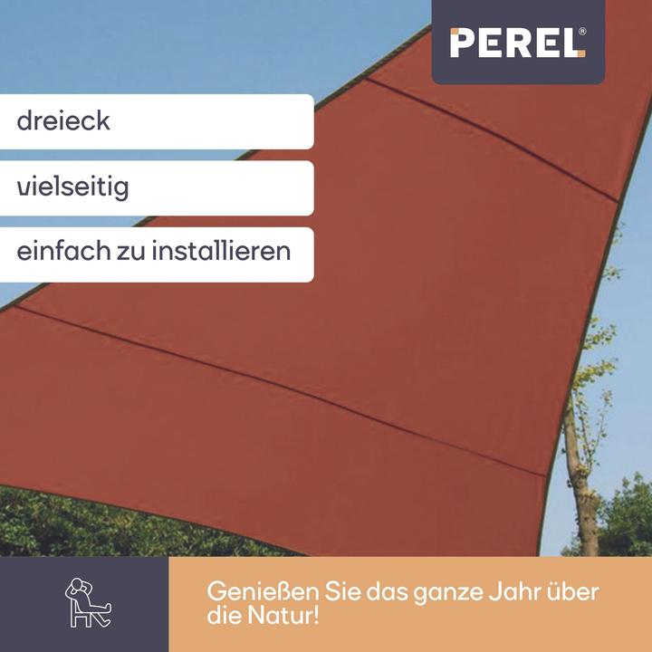 Image du produit Perel VOILE DE SOLEIL - TRIANGULAIRE - 5 x 5 m x 5 m - COULEUR : TERRACOTTA (500 x 500 cm)