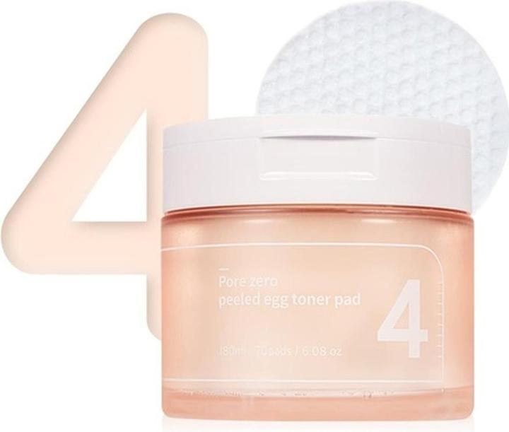 Numbuzin No.4 Pore Zero Peeled Egg Toner Pad Gentle Exfoliator PHA LHA Makeup Skin Prep Panthenol Ko (Reinigungspeeling)