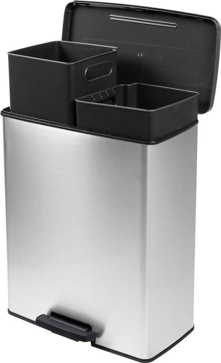 Produktbild Curver Deco bin slim 254619 Mülleimer 52 l (B x H x T) 486 x 615 x 284 mm Silbe (52 l)