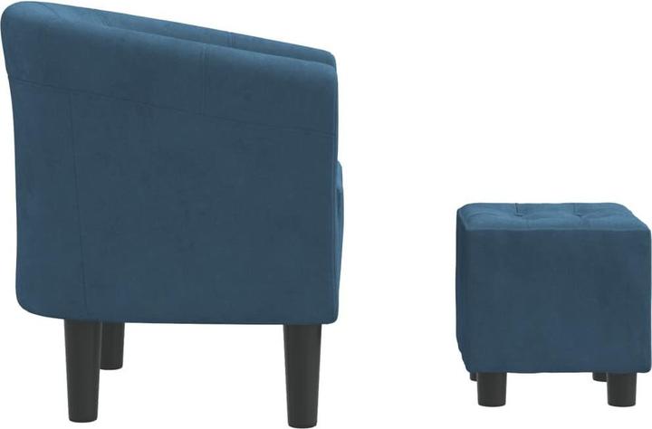 Produktbild vidaXL Clubsessel mit Fusshocker Dunkelblau Samt,Farbe