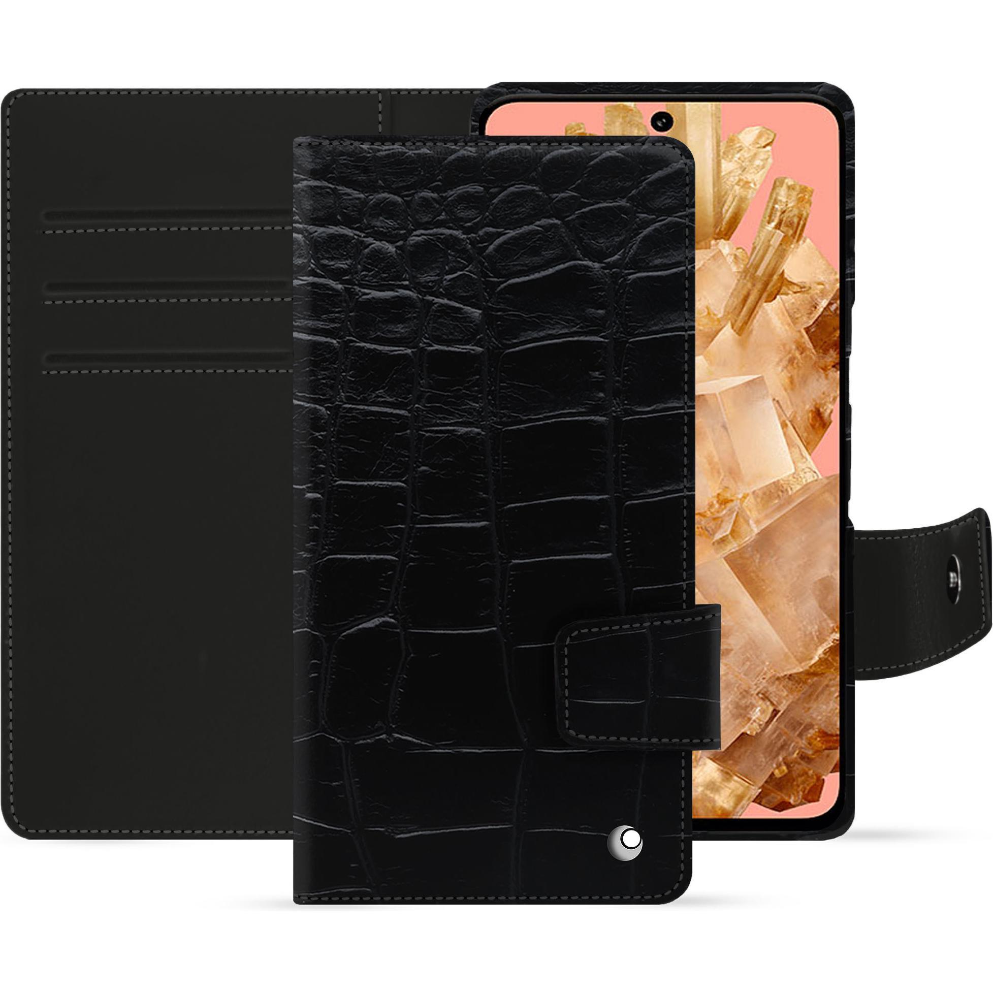 Noreve Lederschutzhülle Google Pixel 8 (Google Pixel 8), Smartphone Hülle, Schwarz