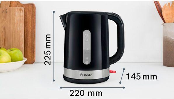 Image du produit Bosch Hausgeräte TWK6A513 bouilloire électrique Noir, Acier inoxydable (1.70 l)