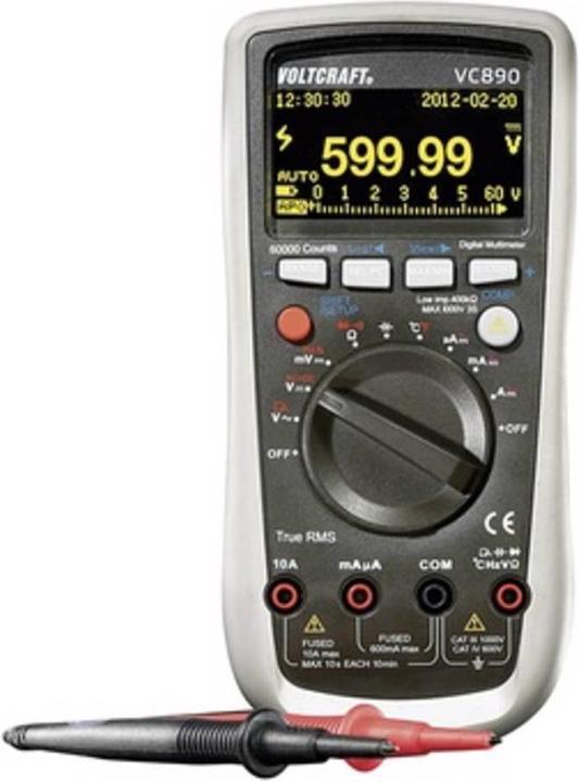Produktbild Voltcraft Hand Multimeter Digital VC890 OLED ISO kalibriert (CAT III 1000V, CAT IV 600V)