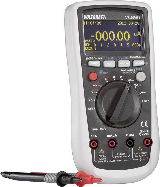Produktbild Voltcraft Hand Multimeter Digital VC890 OLED ISO kalibriert (CAT III 1000V, CAT IV 600V)