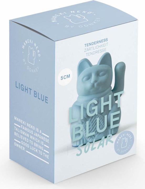 Actual product image Donkey Products Lucky Cat Solar Winkekatze hellblau 6,5cm