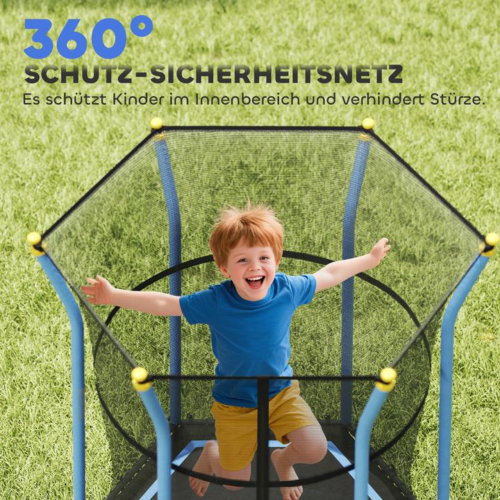 Image du produit Homcom Kindertrampolin Stahl, Kunststoff Blau (163.50 cm)