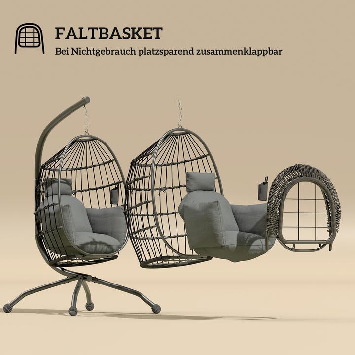 Image du produit Outsunny Hängesessel Stahl, Polyester Schwarz