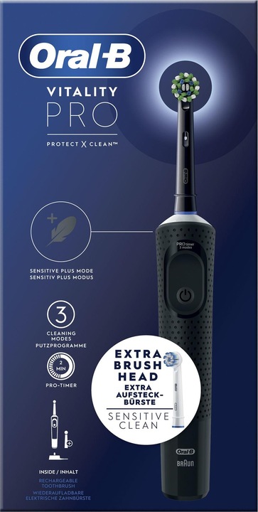 Produktbild Oral-B Vitality Pro Erwachsener Rotierende-vibrierende Zahnbürste Schwarz (Oszillierende Zahnbürste)