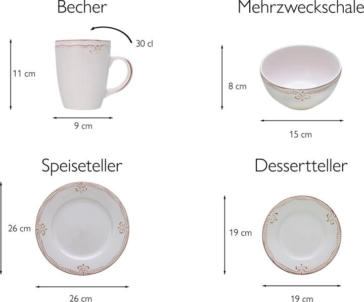 Produktbild CreaTable Romantic Vintage (16 Stück)