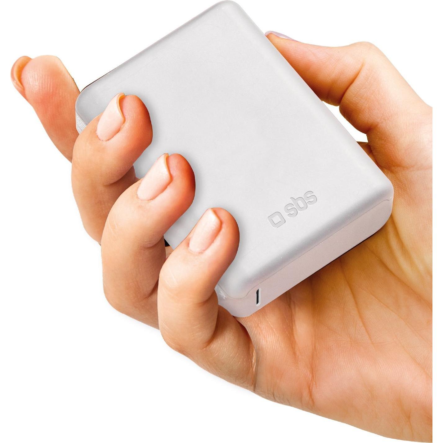 Thumbnail - SBS Powerbank 10.000mAh 2x USB-C/1x USB 10W weiá (10000 mAh, 10 W, 37 Wh), Powerbank, Weiss