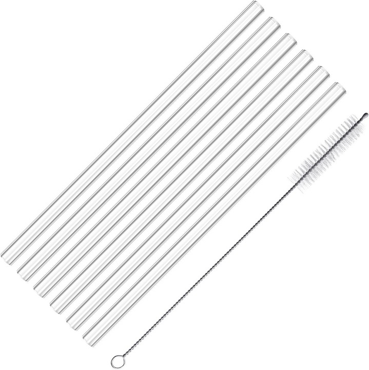 Produktbild Westmark 6 Trinkhalme Glas + Reinigungsbürstchen, ø 8 x 200 mm (6 x)