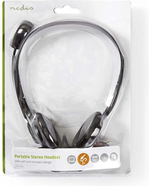 Produktbild Nedis Kopfhörer für PC, Headset, 2 Stecker, 3,5 mm, Schwarz (Kabelgebunden)