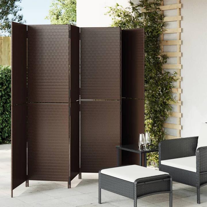 Produktbild vidaXL Paravent 6-tlg. Braun Poly Rattan,Farbe: Braun,Material: Poly