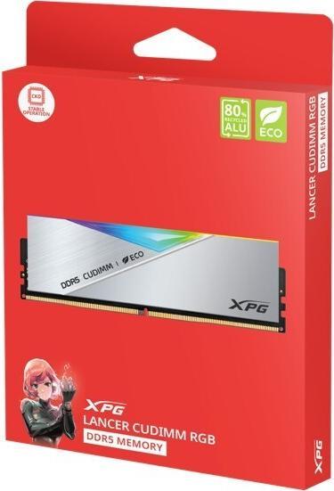 Produktbild Adata CUDIMM 48 GB DDR5-9200 (2x 24 GB) Dual-Kit (silber, AX5CU9200C4224G-DCLACRSG, XPG Lancer Neon RGB) (2 x 24GB, 9.20 MHz, DDR5-RAM, CU-DIMM)