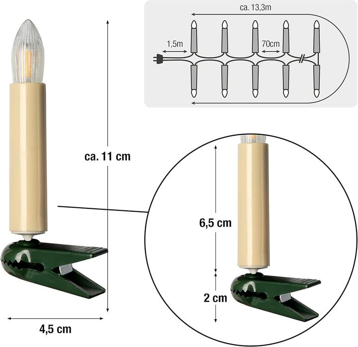 Image du produit Hellum Chaîne cannelée à filaments LED (13.30 m)