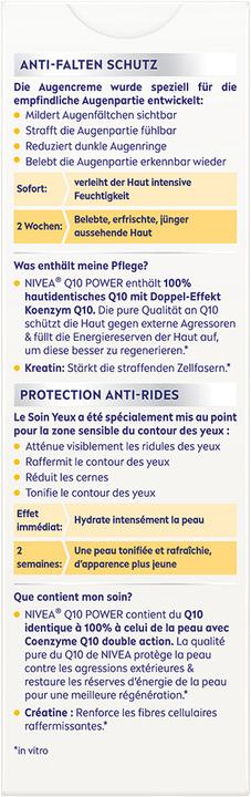 Produktbild NIVEA Q10 Power Anti-Falten (Augenpflege Crème, 15 ml)