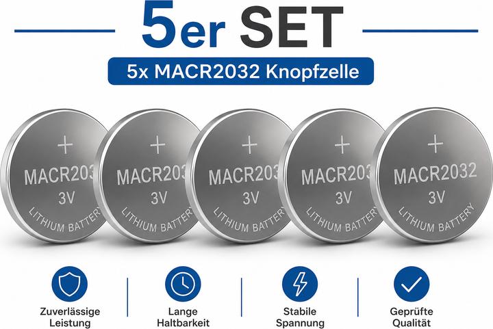 Image du produit Maxell Electronics CR2032 (5 pcs, CR2032, 220 mAh)