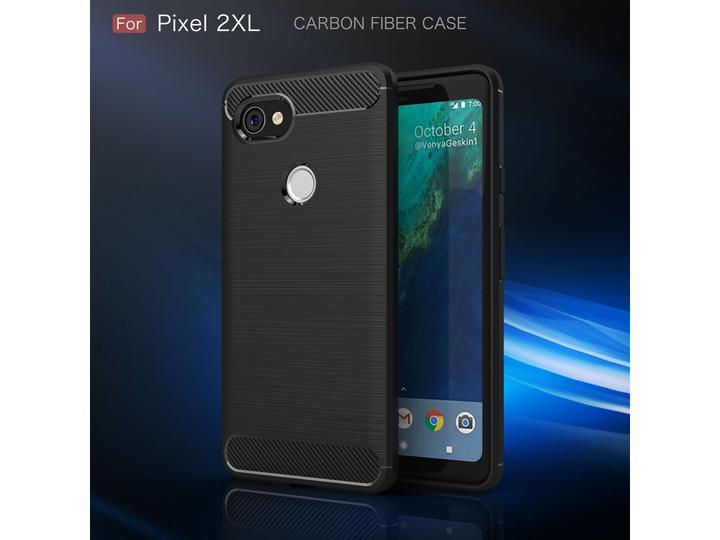 Produktbild Screenguard Google Pixel 2 XL Hülle Carbon Brushed Soft TPU (Google Pixel 2 XL)