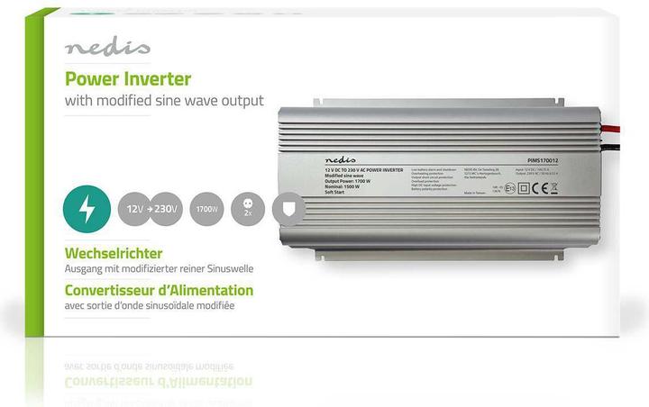 Actual product image Nedis Power Inverter modified sine waves| Input voltage 12 VDC|