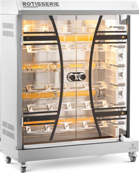 Produktbild Royal Catering Gas-Hähnchengrill mit Drehspiess mobiler Hähnchengrill 4 x 5,5 kW 36 Hähnchen (22 kW)
