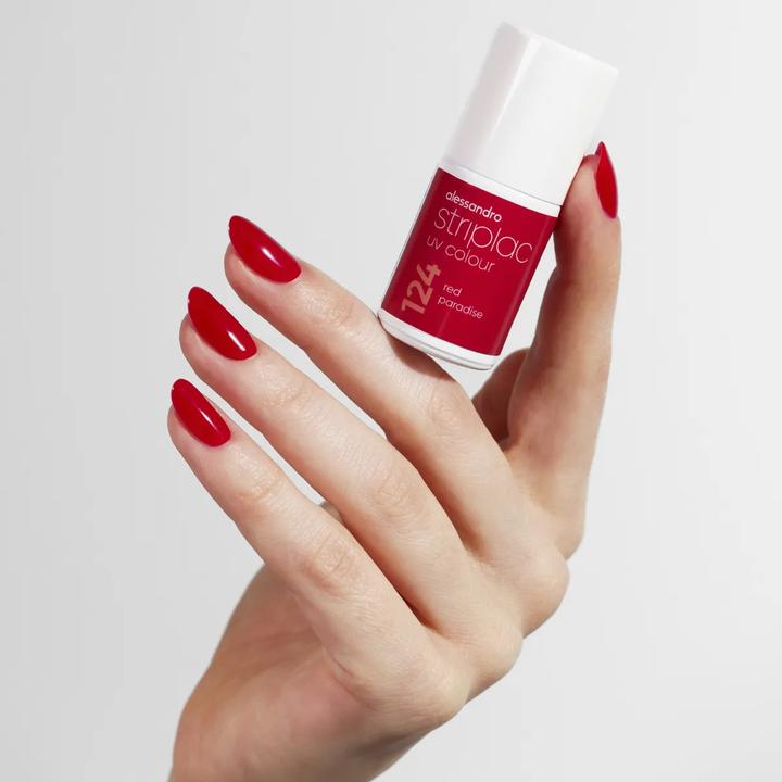 Actual product image Alessandro ALESSAN Striplac UV Colour Red Par 6.5ml (124 Red Paradise, UV gel varnish)