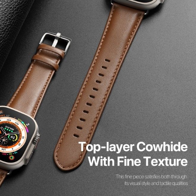 Actual product image Dux Ducis YS Series Genuine Leather Bracelet (38 mm, 40 mm, 41 mm, Genuine leather, Apple Watch Series 2, Apple Watch Series 3, Apple Watch Series 1, Apple Watch Series 4, Apple Watch Series 5, Apple Watch Series 6, Apple Watch Series 7, Apple Watch Series 8, Apple Watch Series 9, Apple Watch SE)