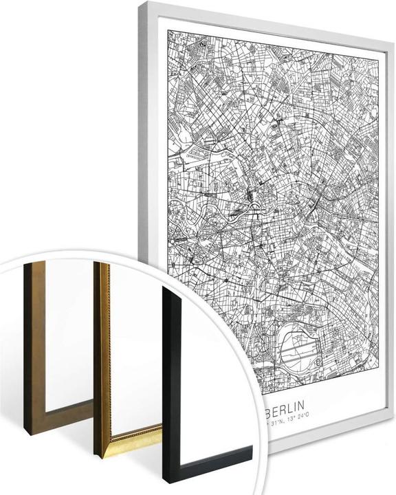 Actual product image Trenddeko City Map Berlin (30 x 24 cm)