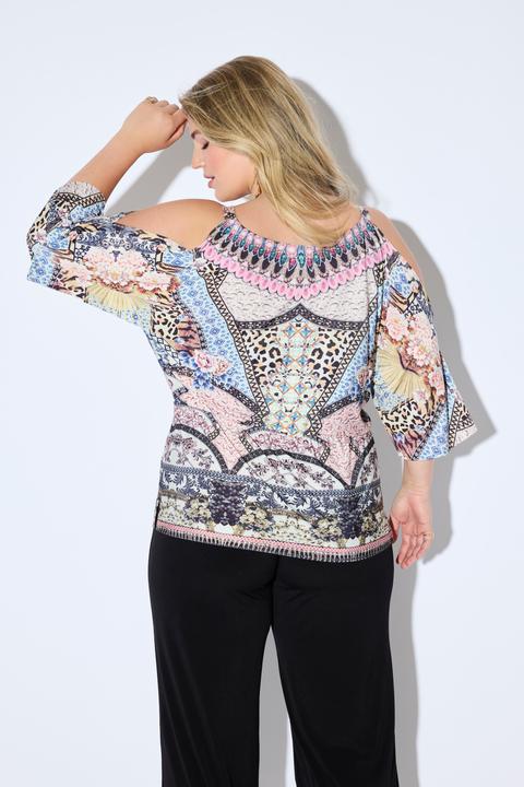 Immagine prodotto Ulla Popken Top con spalle scoperte e stampa allover (58)