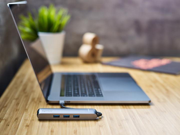 Actual product image Epico USB Type-C HUB SLIM (4K HDMI & Eth (USB-C, 4 ports)