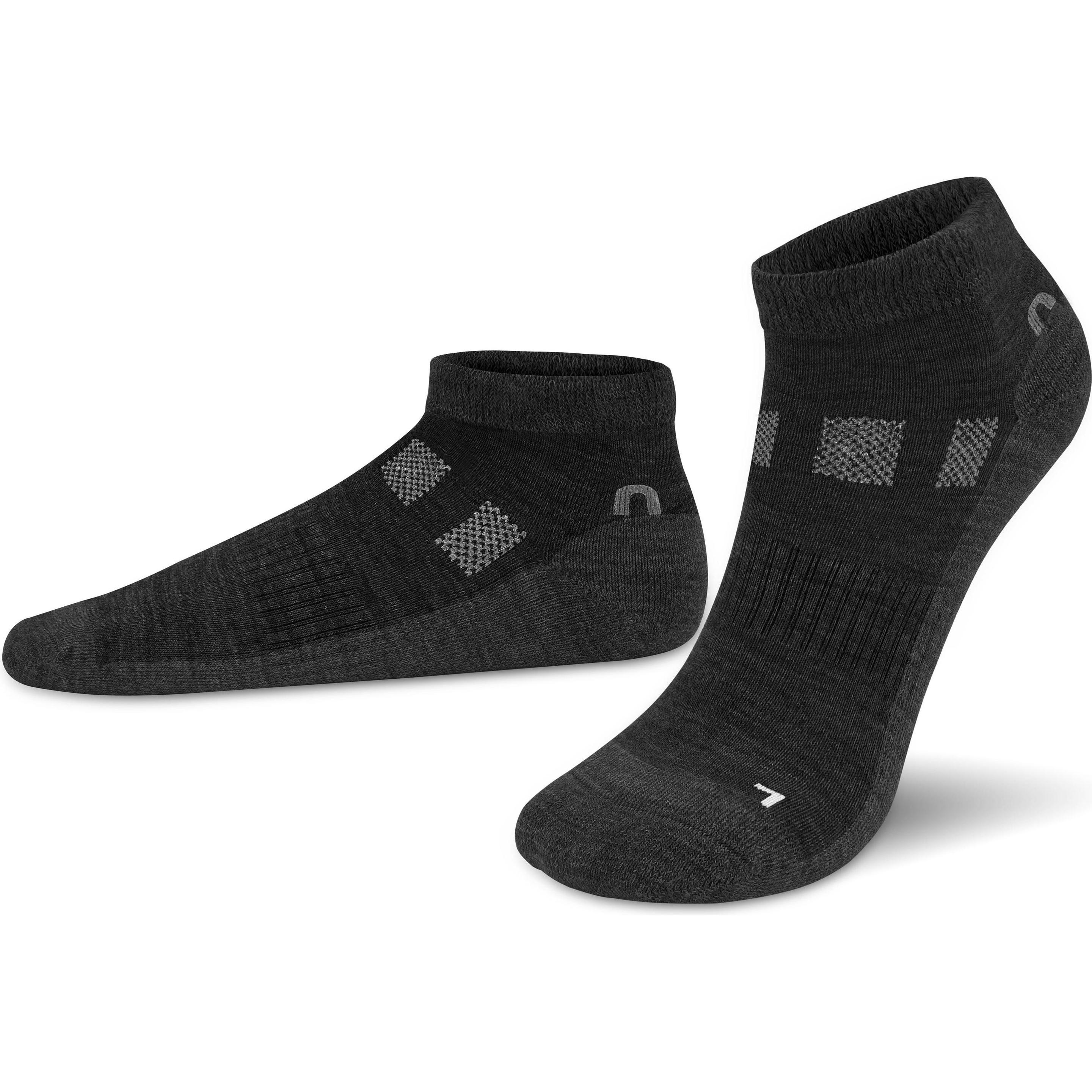 Normani, Herren, Socken, 2 Paar Merino-Sneakersocken Timaru, Schwarz, (2er Pack, 35 - 38)