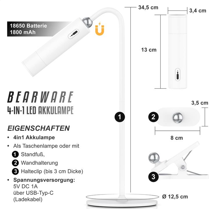 Actual product image Bearware Desk lamp 4in1