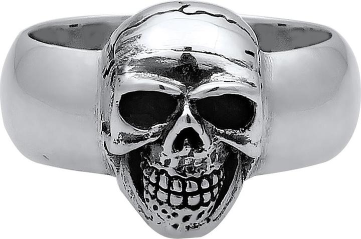 Immagine prodotto Kuzzoi Anello Uomo Signet Ring Teschio Ossidato Argento 925 (66, 925 Argento)