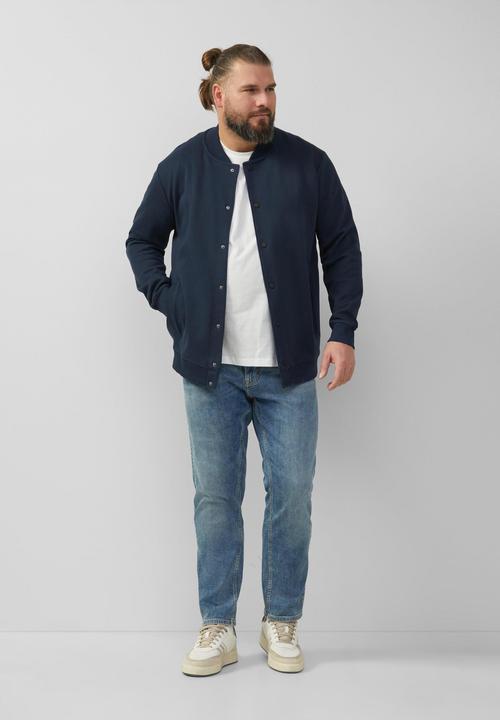 Produktbild s.Oliver Sweatshirt Jacke Strukturierte Sweatjacke mit Bomberkragen (5XL)