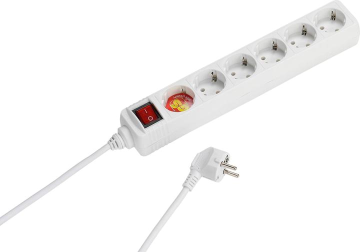 Actual product image Vivanco 6-fach Steckdosenleiste,Schalter, 1,5mm²,1,40m (6x, CEE 7/3, CEE 7/4, 1.40 m)