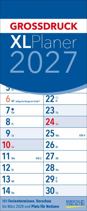 Produktbild XL Planer Grossdruck 2027