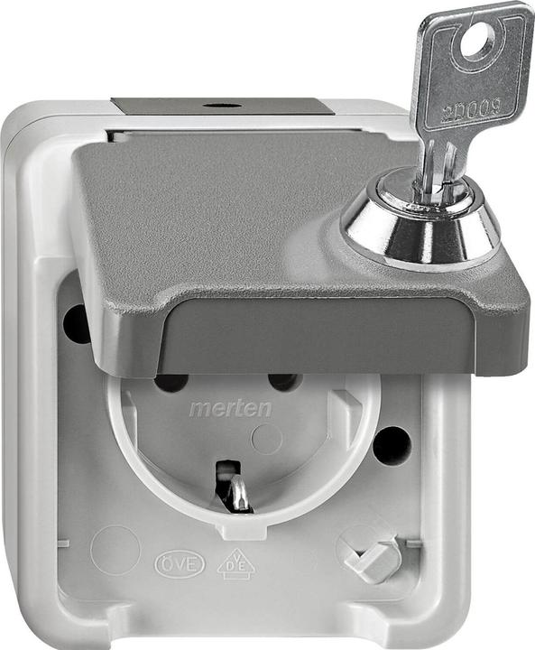 Produktbild Merten SCHUKO-Steckd.m.BRS MEG2416-8029 versch. Schliessungen, li MEG2416-8029