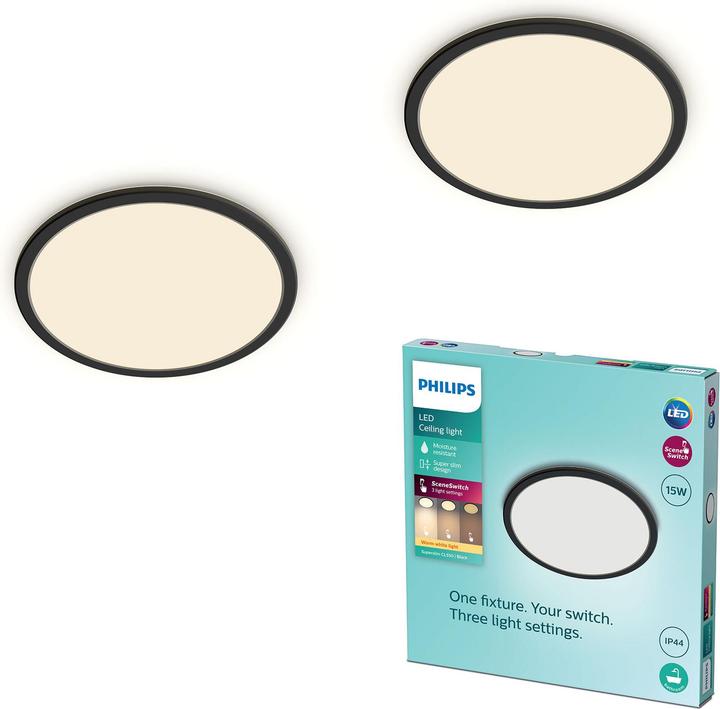 Produktbild Philips Multipack 2x Superslim 3-in-1 LED Leuchte SceneSwitch CL550 15W IP44 130 (1300 lm)