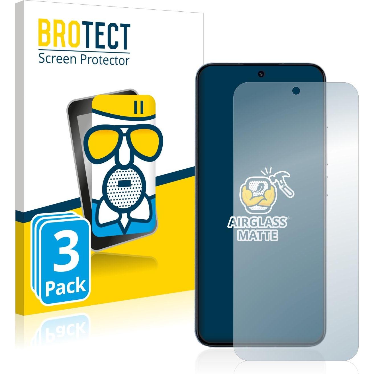 BROTECT AirGlass Panzerglasfolie Matt (3 Stück, Xiaomi 13), Smartphone Schutzfolie, Grau