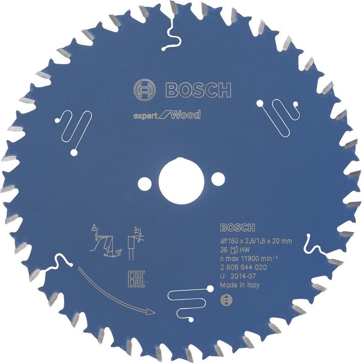 Actual product image Bosch Professional Zubehör Circular saw blade Expert for Wood, 160 x 20 x 2.6 mm, 36
